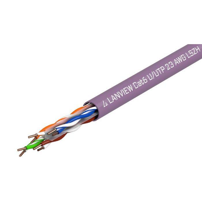 Lanview 305m Cat6 U-UTP cable 4x2xAWG24 LSZH Purple Lanview 305m Cat6 U-UTP cable 4x2xAWG24 LSZH Purple