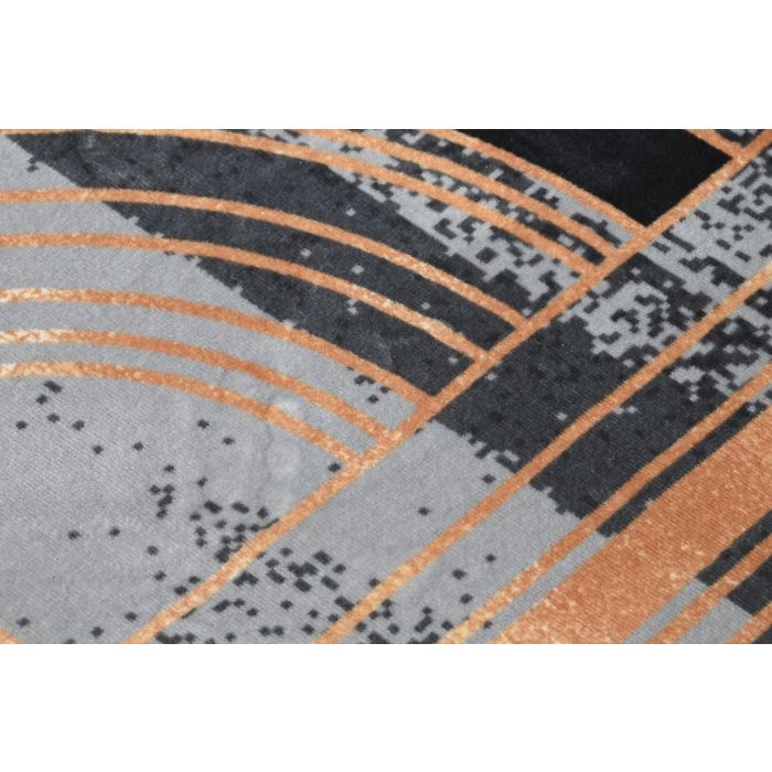 DKD Home Decor Alfombra Moderna de Poliéster, Diseño Geométrico Negro y Dorado, 240x60 cm, Pack de 2 Unidades (260 gsm) 2 DKD Home Decor Alfombra Moderna de Poliéster, Diseño Geométrico Negro y Dorado, 240x60 cm, Pack de 2 Unidades (260 gsm) 2