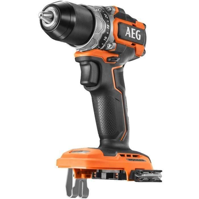 AEG BRUSHLESS BS18SBL-202C Destornillador de taladro subcompacto de 18 V, 2 baterías Pro de litio de 2,0 Ah, mandril metálico de 13 mm, par de torsión de 65 Nm 1