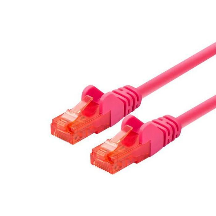 LOGON PROFESSIONAL Patch Cable U/UTP CAT6 20 Metros Magenta con conectores RJ45, par trenzado y protección anti-doblez