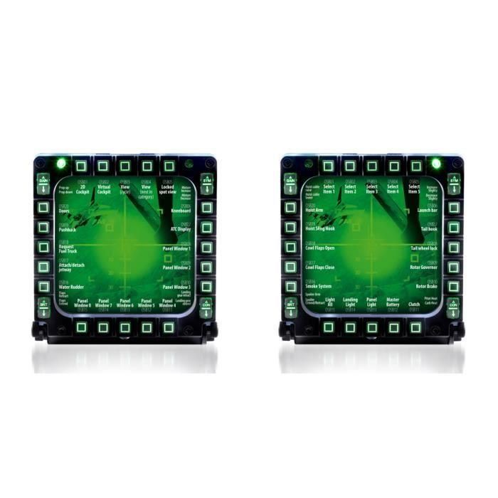 Thrustmaster Dial multifunción MFD COUGAR para PC, Panel de cabina USB con 2 bases multidireccionales, 20 botones, 4 interruptores y luz de fondo 2