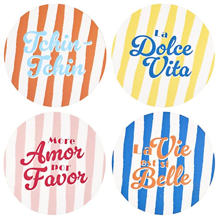 Juego De 4 Posavasos Dolce Home Deco Factory diámetro 10 cm 0 Juego De 4 Posavasos Dolce Home Deco Factory diámetro 10 cm 0