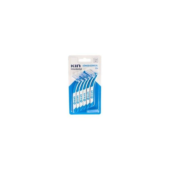 Kin Cepillo Interdental Cónico 1,3 mm - Pack 6 unidades para Limpieza Eficaz de Placa y Espacios Reducidos