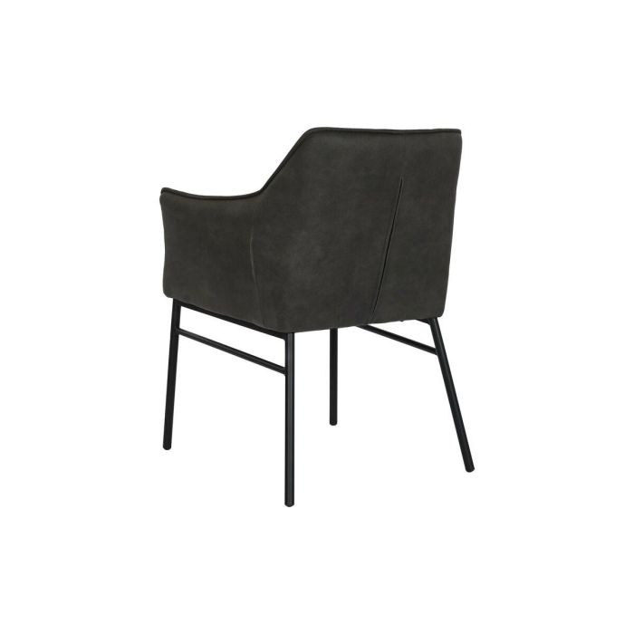 DKD Home Decor Silla Loft Microfibra y Metal, Simil Piel Marrón Oscuro y Negro, 60x60x84 cm, Altura Asiento 52 cm, Desmontable 2 DKD Home Decor Silla Loft Microfibra y Metal, Simil Piel Marrón Oscuro y Negro, 60x60x84 cm, Altura Asiento 52 cm, Desmontable 2