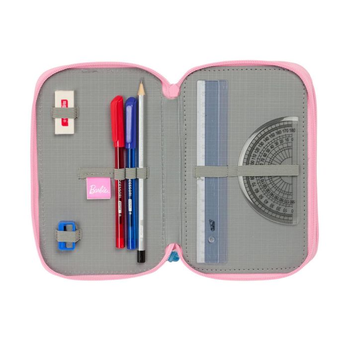 Estuche Escolar con Accesorios Barbie Painterly Rosa Azul cielo 12,5 x 19,5 x 5,5 cm 37 Piezas 1