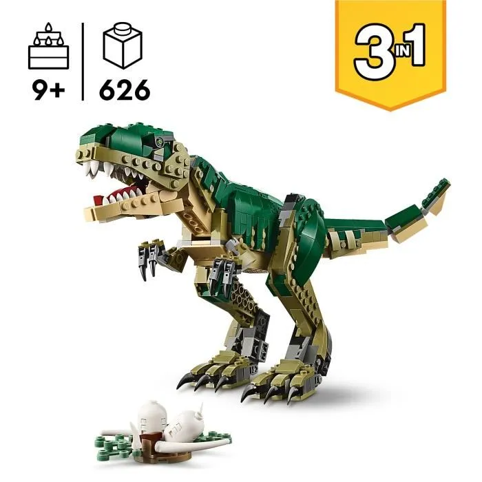 Lego 31151 T-Rex 3 en 1: Dinosaurio de juguete Triceratops o Pterodáctilo 1