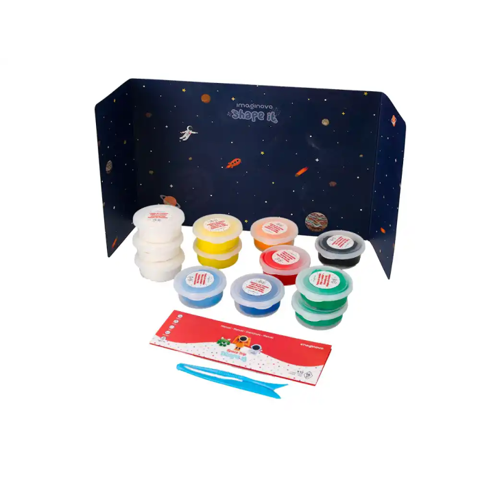 Imaginovo Shape It Space Trip Pasta de Modelar Set 12 Colores Secado al Aire Herramientas e Instrucciones 7 Imaginovo Shape It Space Trip Pasta de Modelar Set 12 Colores Secado al Aire Herramientas e Instrucciones 7
