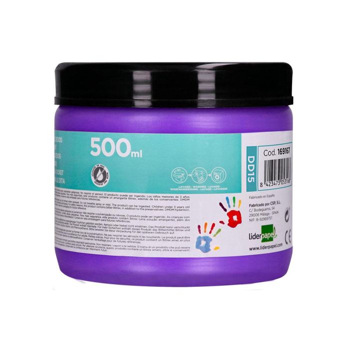 Pintura Dedos Liderpapel Violeta Tarrina De 500 Cc 2