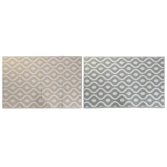 DKD Home Decor Alfombra Gris Beige 180 x 120 cm (4 Unidades)
