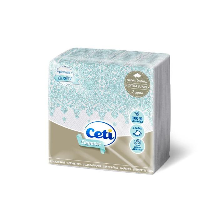 Ceti Servilleta Elegance 50 unidades, 33x33 cm, 2 capas 100% celulosa extrasuave Ceti Servilleta Elegance 50 unidades, 33x33 cm, 2 capas 100% celulosa extrasuave