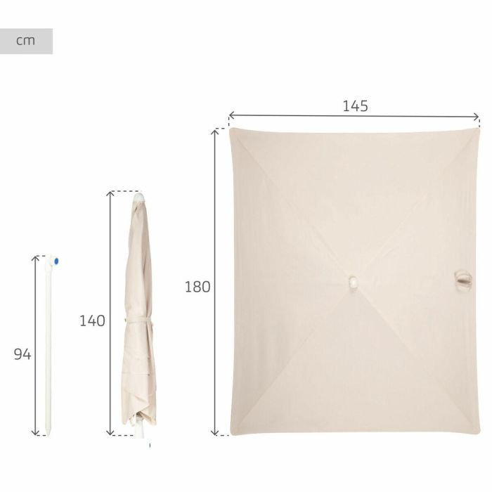 Sombrilla Aktive 180 x 220 x 145 cm Gris oscuro 3