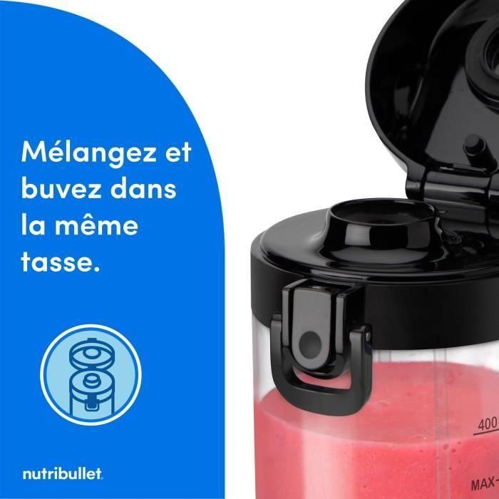 Licuadora portátil - NUTRIBULLET - NBP003B - 100 W - 0,475 L - Libre de BPA - Negra - Incluye una botella de agua 5