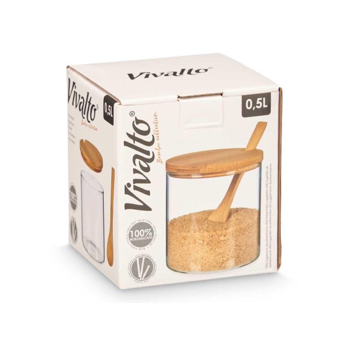 Azucarero Borosilicato Tapa Bambu 500Ml Vivalto 9x9x9cm (24 Unidades) 2 Azucarero Borosilicato Tapa Bambu 500Ml Vivalto 9x9x9cm (24 Unidades) 2