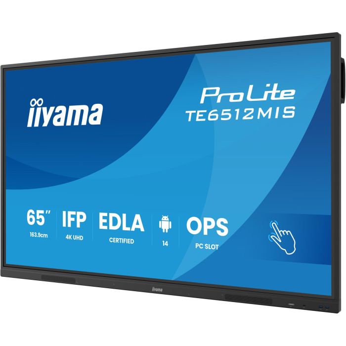 iiyama TE6512MIS Panel Interactivo Táctil 65'' 4K UHD (3840x2160) VA, 2xHDMI, 2xUSB-C, Wifi 2