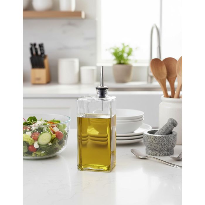 La Mediterranea Aceitera de Vidrio con Tapón 500 ml - 8.6x5.2x23.7 cm 3 La Mediterranea Aceitera de Vidrio con Tapón 500 ml - 8.6x5.2x23.7 cm 3