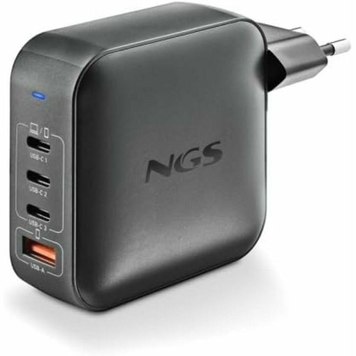 NGS Cargador Portátil BUD165W GaN 165W 3xUSB-C + 1xUSB-A Automático Voltaje 5-21V 9