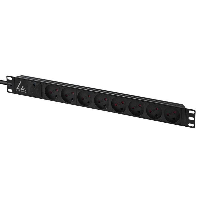 Lanview 19'' rack mount power strip 13A with 8 x danish type K socket 1 Lanview 19'' rack mount power strip 13A with 8 x danish type K socket 1