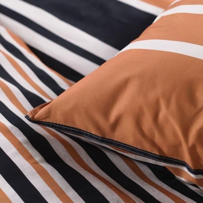 Today TOD3574641212094 Juego de cama doble 100% Algodón 240x200 cm Naranja, Blanco y Negro 2 Today TOD3574641212094 Juego de cama doble 100% Algodón 240x200 cm Naranja, Blanco y Negro 2