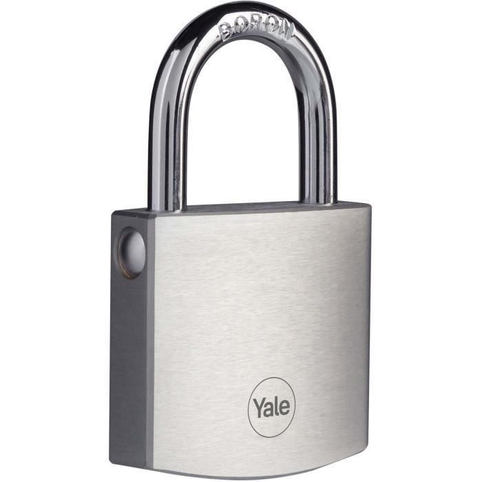 Yale Y120DB/50/127/1 Candado de latón cromado 50 mm con alta resistencia a la intemperie y 3 llaves reversibles 1 Yale Y120DB/50/127/1 Candado de latón cromado 50 mm con alta resistencia a la intemperie y 3 llaves reversibles 1