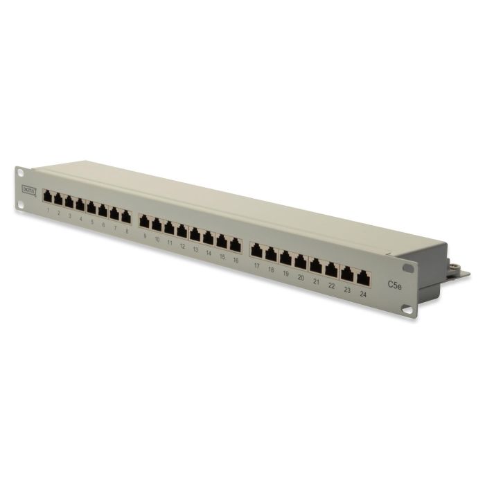 Digitus Patch Panel 1HE, 24 Puertos RJ-45 Cat5e Blindado (Gris), Cumple EN-50173 / ISO/IEC 11801 / EIA/TIA 568 1 Digitus Patch Panel 1HE, 24 Puertos RJ-45 Cat5e Blindado (Gris), Cumple EN-50173 / ISO/IEC 11801 / EIA/TIA 568 1