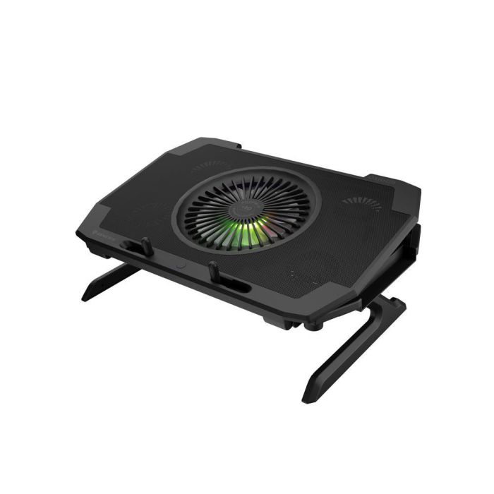 GENESIS Oxid 850 Almohadilla Refrigeradora para Portátil 17.3" con 5 Ventiladores, Iluminación RGB, Ajuste de Altura y 2 Puertos USB Negro 4