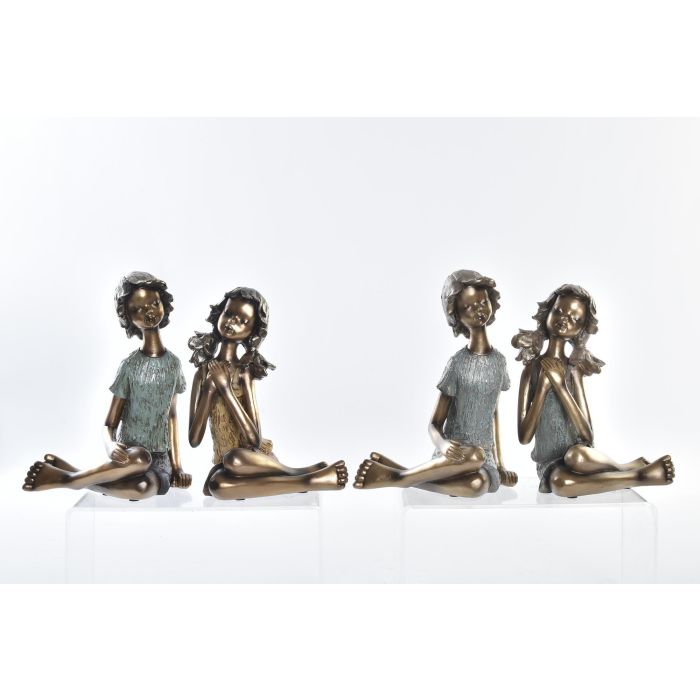 Figura Moderno DKD Home Decor Dorado Rojo 13 x 22 x 17 cm Set de 2 (2 Unidades) Figura Moderno DKD Home Decor Dorado Rojo 13 x 22 x 17 cm Set de 2 (2 Unidades)