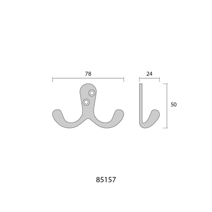 Edm Colgador Doble Latón Níquel Mate 7,5 x 5 cm 1