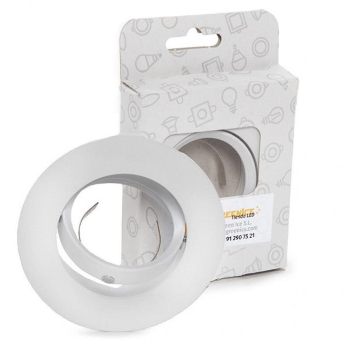 Aro Foco Downlight Basculante Circular Aluminio Blanco 93Mm Estuche Personalizado 0 Aro Foco Downlight Basculante Circular Aluminio Blanco 93Mm Estuche Personalizado 0