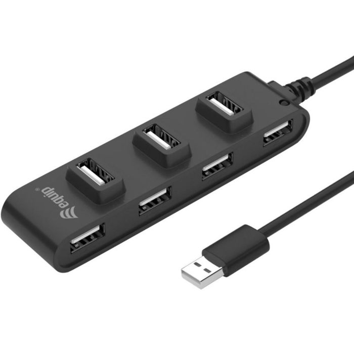 Equip Hub Usb Tipo A 128957 Concentrador Con 7 Puertos Usb 2.0 Negro