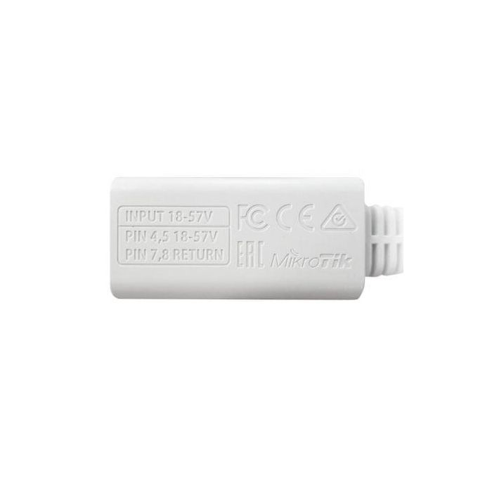 MikroTik Passive POE, 9-48V DC, 10/100/1000 Mbps, White 1 MikroTik Passive POE, 9-48V DC, 10/100/1000 Mbps, White 1