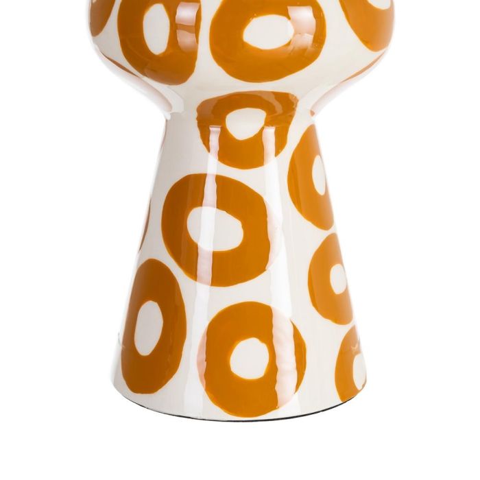 Jarrón Blanco-Mostaza Metal Decoración 9 X 9 X 23,50 cm