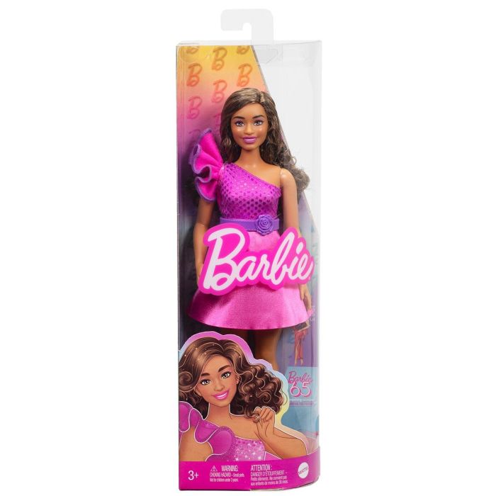 Muñeca Barbie Fashionista Curvilínea Pelo Castaño Hrh22 3