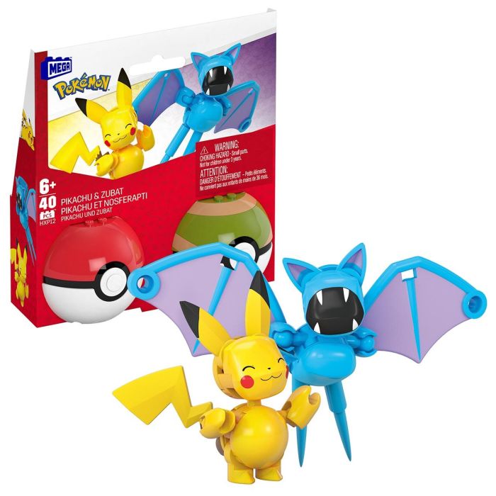 Mega Construx Pokemon Pack 2 Pikachu Y Zubat Hxp12 Mattel