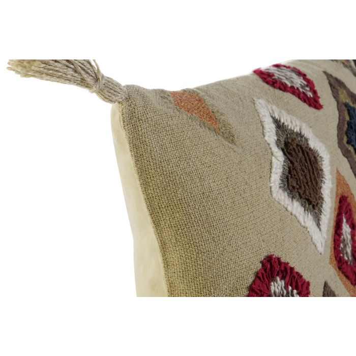 DKD Home Decor Funda Cojín Decorativa Multicolor de Algodón y Poliéster con Diseño de Flecos y Cierre de Cremallera 40 x 60 cm 4