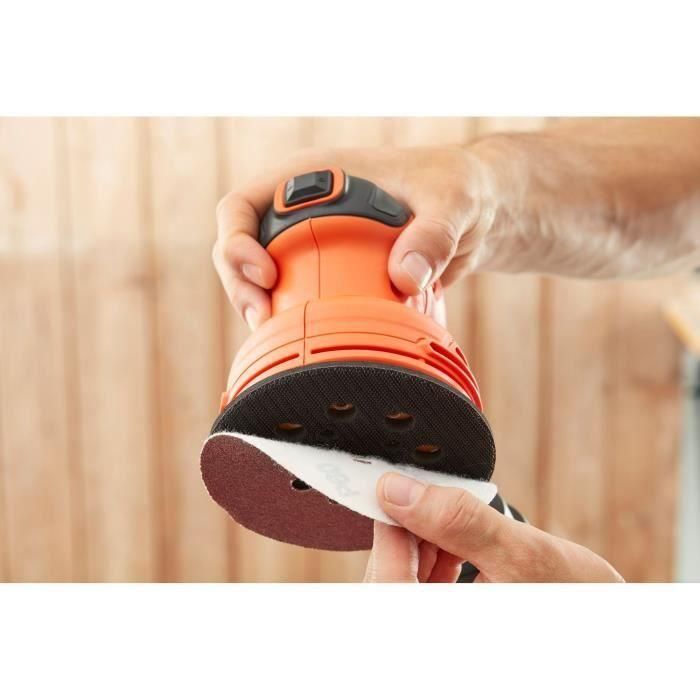 Black+Decker Lijadora rotórbital 230W BEW210-QS, 13.000 rpm, Ø125mm, Negro/Naranja 1 Black+Decker Lijadora rotórbital 230W BEW210-QS, 13.000 rpm, Ø125mm, Negro/Naranja 1