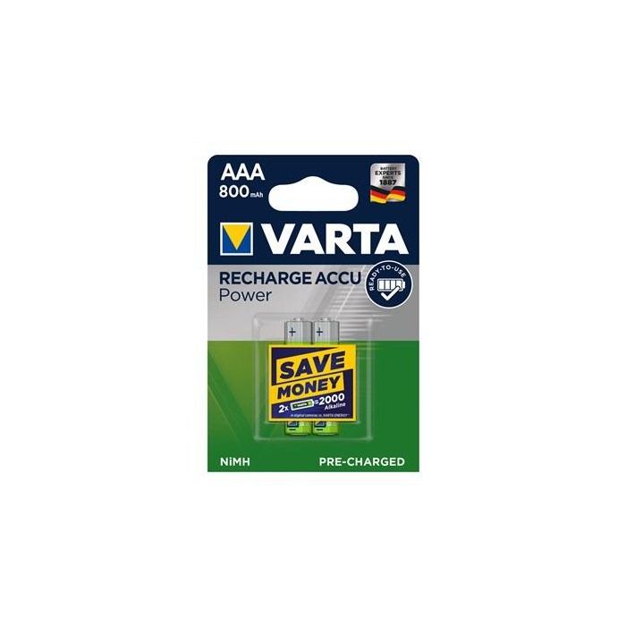 Blister 2 pilas aaa 800mah recargable accu power varta