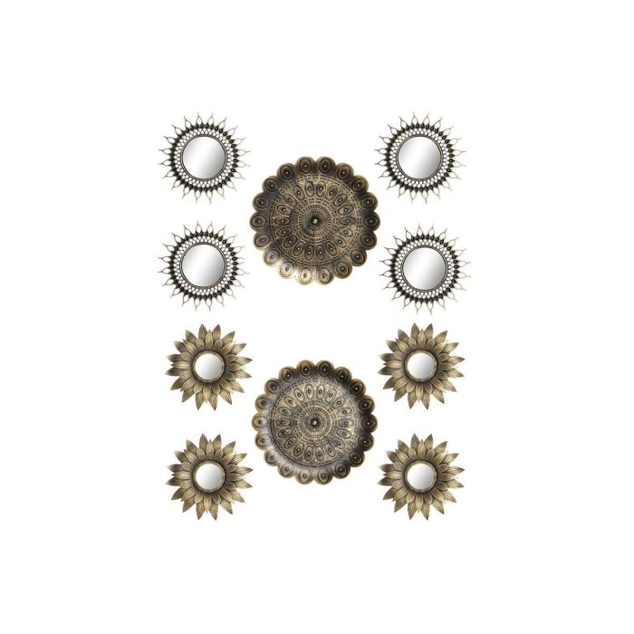 Juego de Espejos DKD Home Decor Cristal Dorado PP 2 Unidades (35 x 2 x 35 cm)