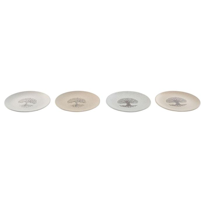 Plato Tradicional DKD Home Decor Beige Blanco Roto 20 x 2.5 x 20 cm (4 Unidades) 3 Plato Tradicional DKD Home Decor Beige Blanco Roto 20 x 2.5 x 20 cm (4 Unidades) 3