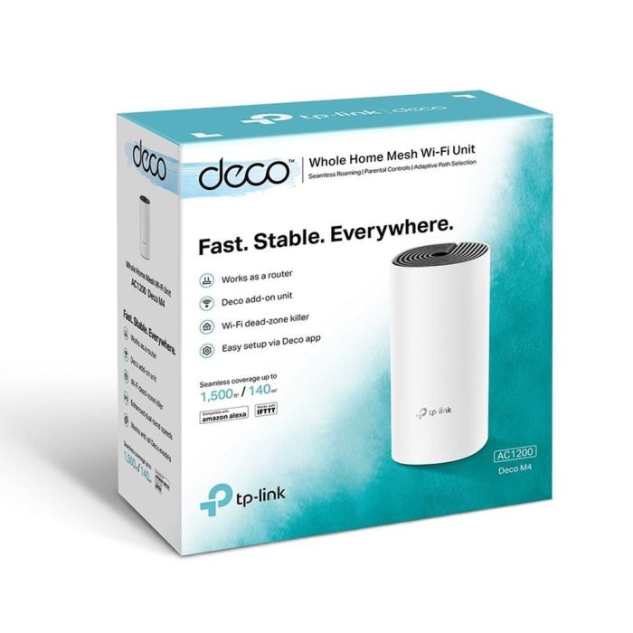 TP-Link Deco M4(1-pack) Doble banda (2,4 GHz / 5 GHz) Wi-Fi 5 (802.11ac) Blanco 2 Interno 2 TP-Link Deco M4(1-pack) Doble banda (2,4 GHz / 5 GHz) Wi-Fi 5 (802.11ac) Blanco 2 Interno 2