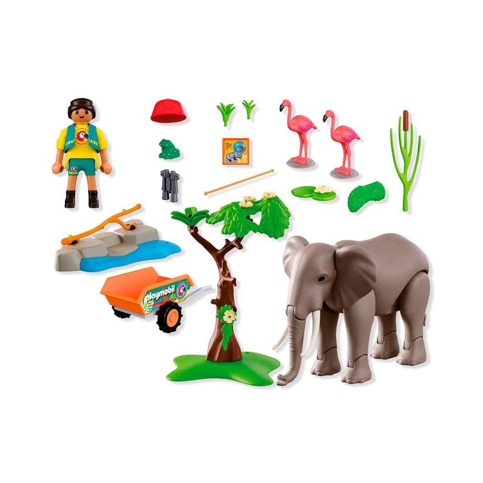 PLAYMOBIL Set de Zoo Elefante con Cuidadora y Flamencos, Figuras para Juego de Rol, Ref. 72068 2 PLAYMOBIL Set de Zoo Elefante con Cuidadora y Flamencos, Figuras para Juego de Rol, Ref. 72068 2
