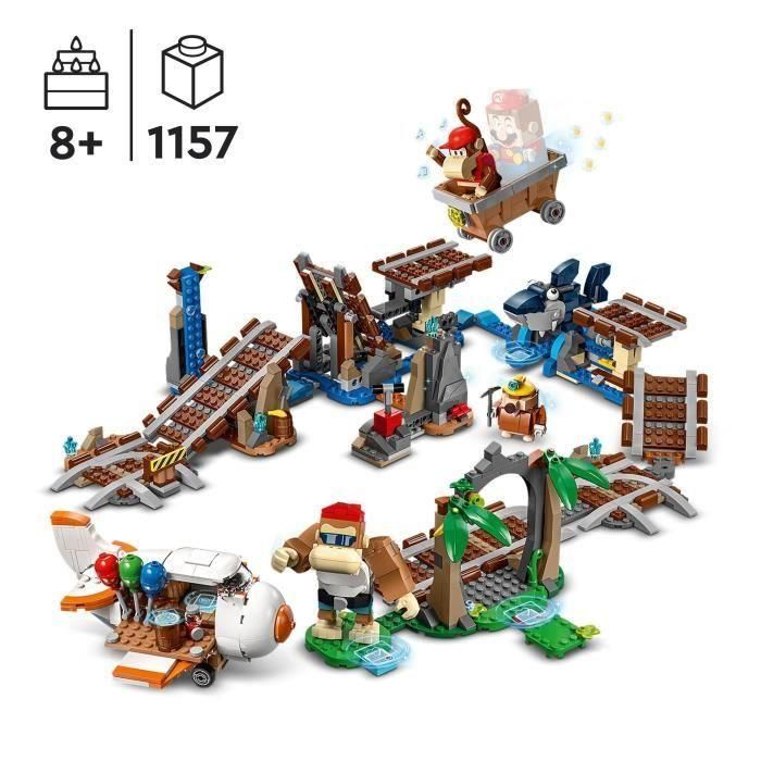 LEGO Super Mario 71425 Set de expansión Carrera en carro minero de Diddy Kong, combinado con paquete de inicio 1 LEGO Super Mario 71425 Set de expansión Carrera en carro minero de Diddy Kong, combinado con paquete de inicio 1