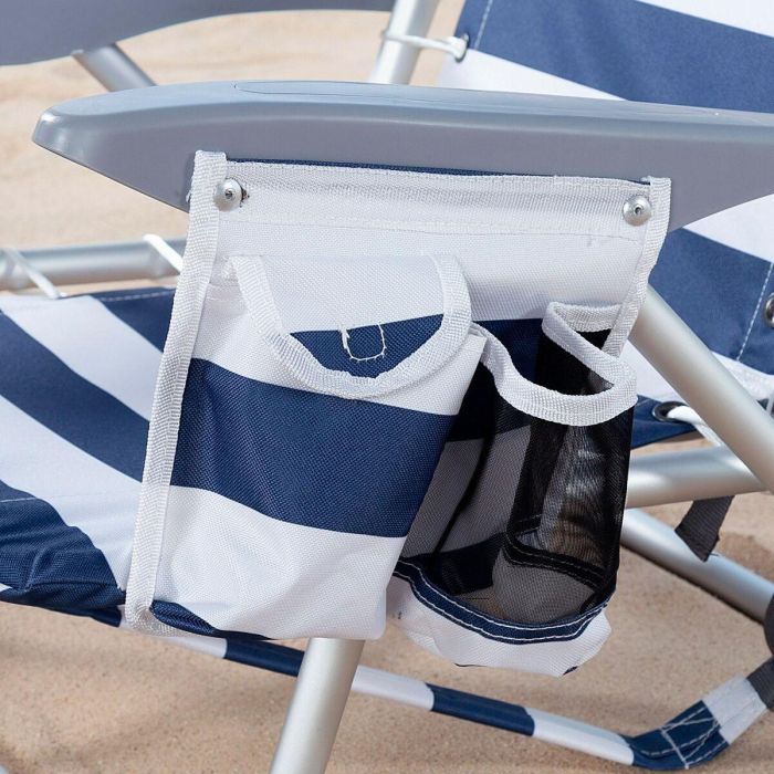 Silla de Playa Aktive Azul Blanco 50 x 76 x 45 cm (2 Unidades) 5