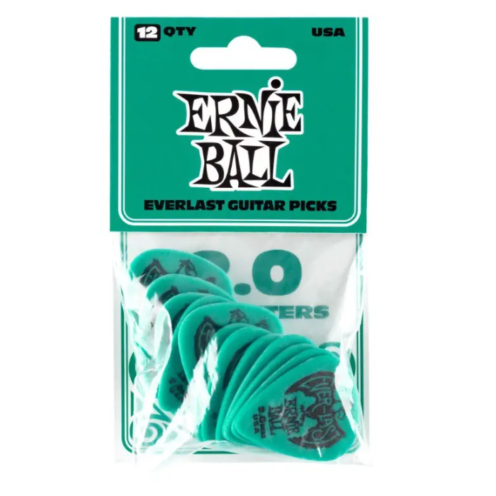 Ernieball Púas Everlast Turquesa 2,0 Mm - 12 Unidades 1
