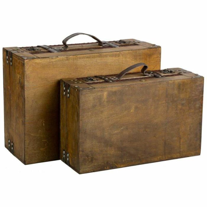 Juego de Maletas Alexandra House Living Marrón PVC Madera Metal Tela Vintage 31 x 17 x 45 cm 40 x 24 x 13,5 cm Decorativo 2 Piez 4 Juego de Maletas Alexandra House Living Marrón PVC Madera Metal Tela Vintage 31 x 17 x 45 cm 40 x 24 x 13,5 cm Decorativo 2 Piez 4