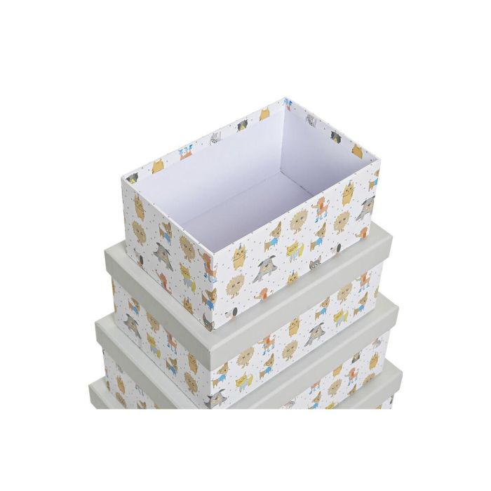 Caja Kids DKD Home Decor Blanco Multicolor 33.5 x 15.5 x 43.5 cm Set de 10 2 Caja Kids DKD Home Decor Blanco Multicolor 33.5 x 15.5 x 43.5 cm Set de 10 2
