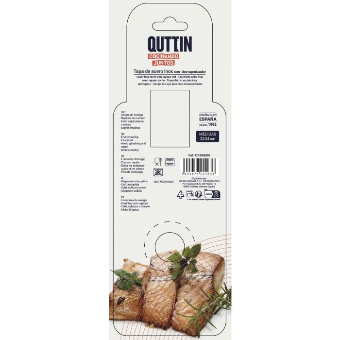 Quttin Tapa de Acero Inoxidable 22-24 pulgadas (12 Unidades) 1