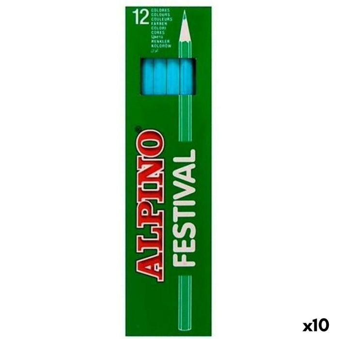 Lápices de colores Alpino Azul claro 12 Piezas (10 Unidades) 0