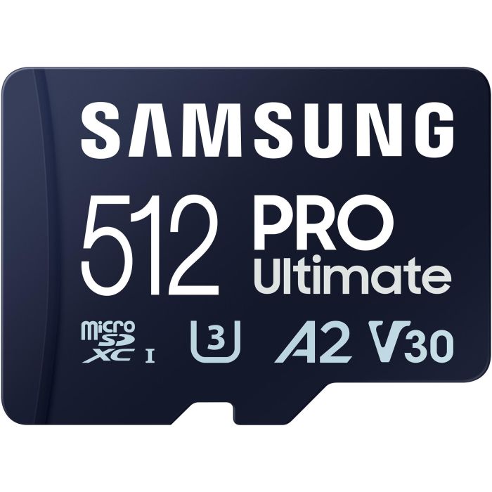 Samsung PRO Ultimate 512GB microSDXC con Adaptador Clase 10 U3 V30 A2 Velocidad 200MB/s Lectura 130MB/s Escritura MB-MY512SA/WW