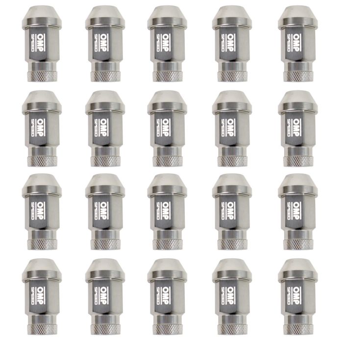 Omp Tuercas de Rueda M12x1.25 Llave 19mm Largo 40mm Aluminio 7075 Gris Juego 20 Unidades OMPS09921204 2 Omp Tuercas de Rueda M12x1.25 Llave 19mm Largo 40mm Aluminio 7075 Gris Juego 20 Unidades OMPS09921204 2