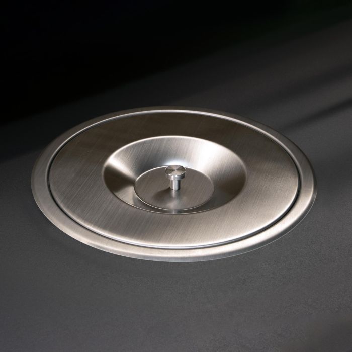 Emuca Cubo de basura empotrable para encimera de cocina Recycle, 1 vaso extraíble de 7 litros, Acero inoxidable y Plástico 1